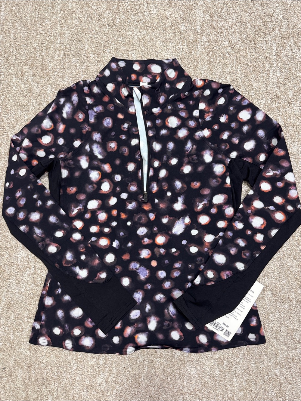 lululemon athletica Black Spotted Half-Zip Pullover